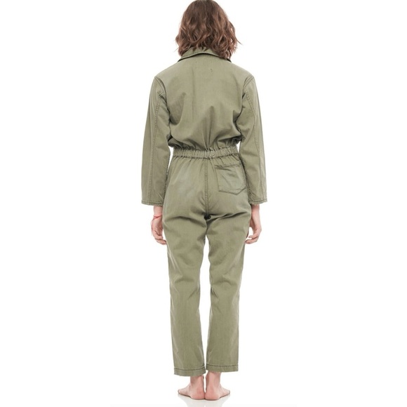 NWT Sandrine Rose X Free People Green Khaki Jumpsuit Sz M - Picture 2 of 11